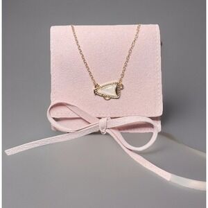 Cheer Megaphone Pink Mother Of Pearl Necklace Gold Chain‎ 17-19" Kendra